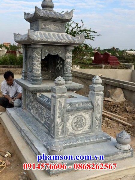 38 Mộ mồ mả đá tự nhiên nguyên khối hai mái gia đình ông bà bố mẹ ba má bán tại Thừa Thiên Huế