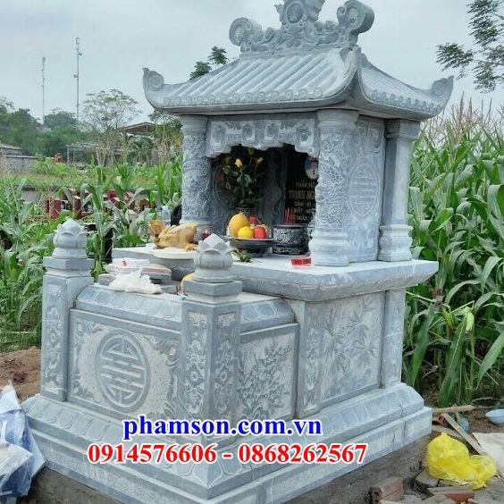 38 Mộ mồ mả một mái bằng đá xanh cất giữ để đựng hũ hộp tro hài cốt gia đình dòng họ ông bà bố mẹ ba má đẹp bán tại Sài Gòn