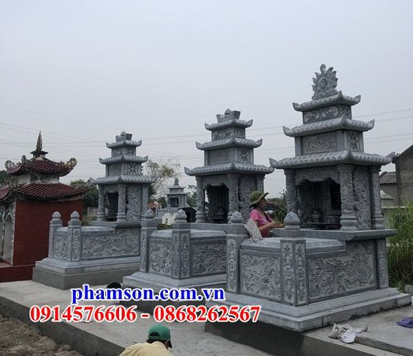 40 Mẫu mộ mồ mả cất giữ để hũ hộp tro hài cốt gia đình dòng họ ông bà bố mẹ má ba mái bằng đá đẹp bán tại Tây Ninh