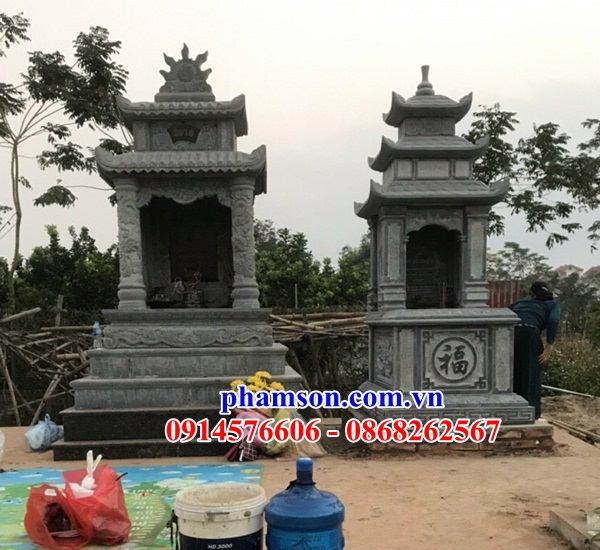 40 Mẫu mộ mồ mả cất giữ để hũ hộp tro hài cốt gia đình dòng họ ông bà bố mẹ má ba mái bằng đá ninh bình đẹp bán tại Tây Ninh