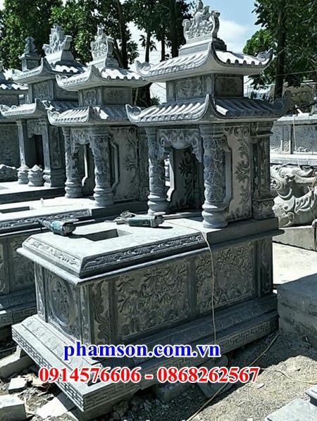 41 Mộ mồ mả đá hai mái cất giữ đựng để hũ hộp tro hài cốt gia đình dòng họ ông bà bố mẹ đẹp bán tại Quảng Ngãi