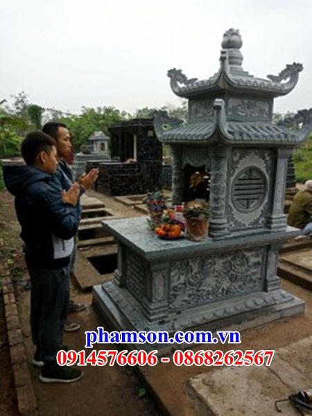 41 Mộ mồ mả đá thanh hóa hai mái cất giữ đựng để hũ hộp tro hài cốt gia đình dòng họ ông bà bố mẹ đẹp bán tại Quảng Ngãi