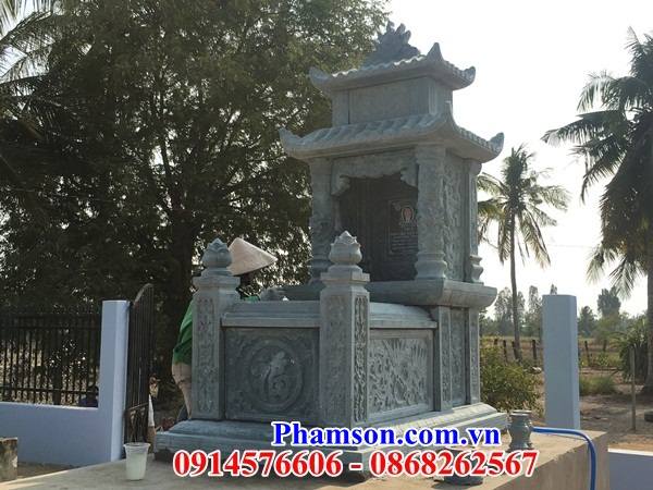41 Mộ mồ mả đá xanh hai mái cất giữ đựng để hũ hộp tro hài cốt gia đình dòng họ ông bà bố mẹ đẹp bán tại Quảng Ngãi