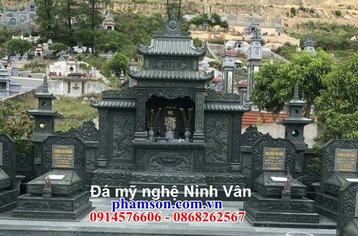 44 Thiết kế khu lăng mộ bằng đá xanh rêu liền khối cao cấp tại Ninh Thuận