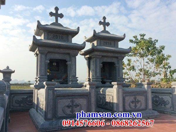45 Mộ đá tự nhiên nguyên khối nghĩa trang khu lăng mồ mả gia đình dòng họ ông bà bố mẹ ba má công giáo đạo thiên chúa đẹp bán tại Phú Thọ