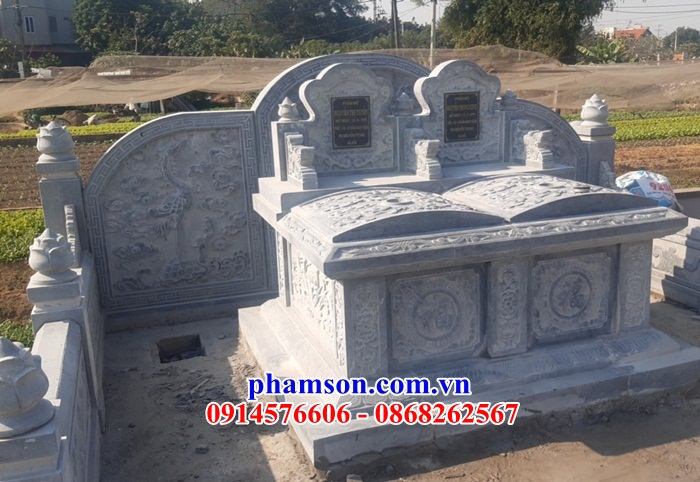 46 Mẫu mồ mả mộ đá tự nhiên nguyên khối đôi hai ba bốn ngôi liền nhau cất giữ để đựng hũ hộp tro hài cốt gia đình dòng họ ông bà bố mẹ ba má đẹp bán tại TP Hồ Chí Minh