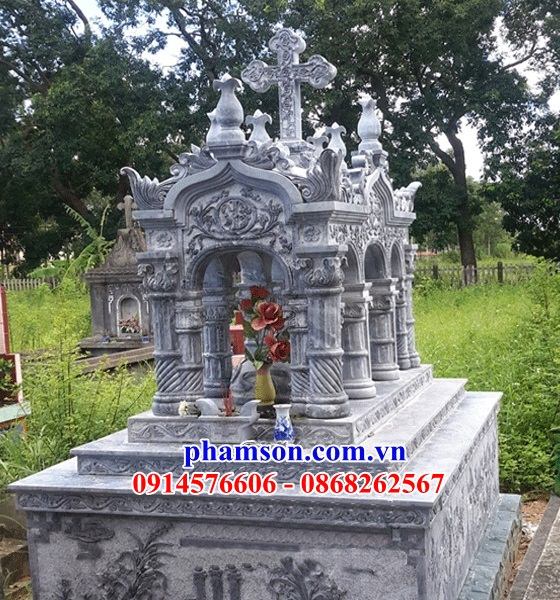 47 Mẫu mộ đá thanh hóa nghĩa trang khu lăng mồ mả gia đình dòng họ ông bà bố mẹ công giáo đạo thiên chúa đẹp bán tại Hòa Bình