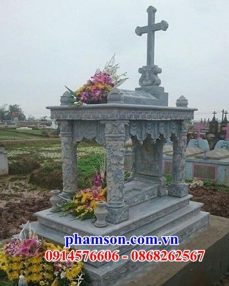 48 Mộ đá thanh hóa khu lăng nghĩa trang mồ mả gia đình dòng họ ông bà bố mẹ ba má công giáo đạo thiên chúa đẹp bán tại Hà Nam