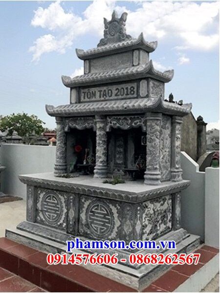 49 Mẫu mộ mồ mả đá xanh đôi hai ba bốn ngôi liền nhau cất giữ để đựng hũ hộp tro hài cốt gia đình dòng họ ông bà bố mẹ đẹp bán tại Bình Phước