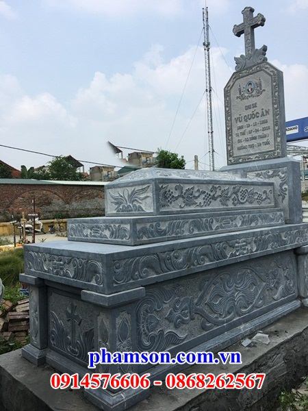 51 Mộ đá ninh bình nghĩa trang khu lăng mồ mả gia đình dòng họ ông bà bố mẹ công giáo đạo thiên chúa đẹp bán tại Quảng Ninh