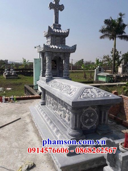 51 Mộ đá thanh hóa nghĩa trang khu lăng mồ mả gia đình dòng họ ông bà bố mẹ công giáo đạo thiên chúa đẹp bán tại Quảng Ninh
