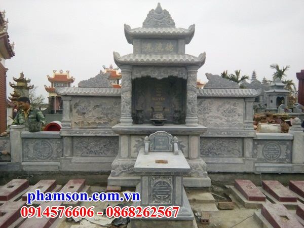 56 Mộ mồ mả bằng đá nguyên liền khối hiện đại cao cấp đơn giản không mái tam ba năm cấp đẹp bán tại Thái Bình