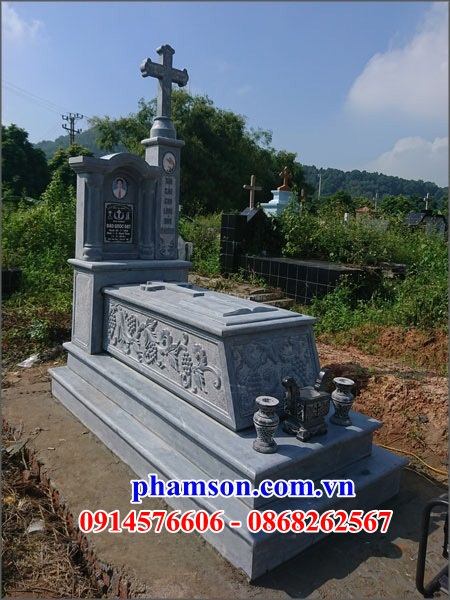 59 Mộ đá xanh nghĩa trang khu lăng mồ mả gia đình dòng họ ông bà bố mẹ công giáo đạo thiên chúa bán tại Bà Rịa Vũng Tàu