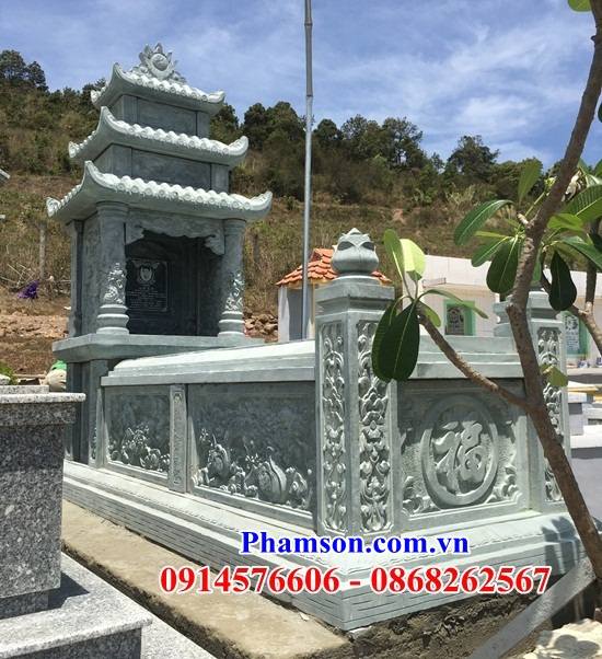 66 Mộ mồ mả gia đình dòng họ ông bà bố mẹ má ba mái bằng đá ninh bình đẹp bán tại Thái Bình