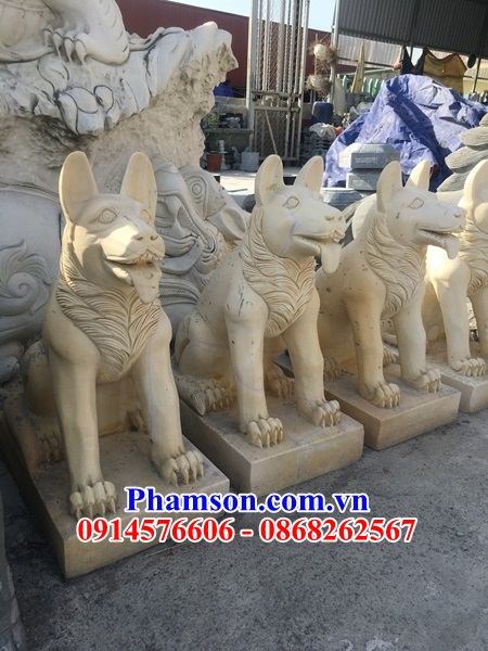 69 Mẫu chó phong thủy trấn yểm canh cổng bằng đá thanh hóa đẹp bán Hà Nội