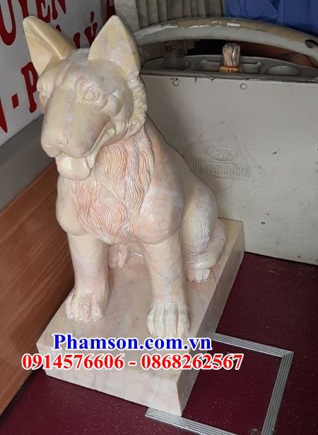 69 Mẫu chó phong thủy trấn yểm canh cổng bằng đá vàng đẹp bán Hà Nội
