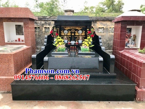 Khu lăng mộ bằng đá xanh rêu thiết kế hiện đại đẹp tại Quảng Ngãi
