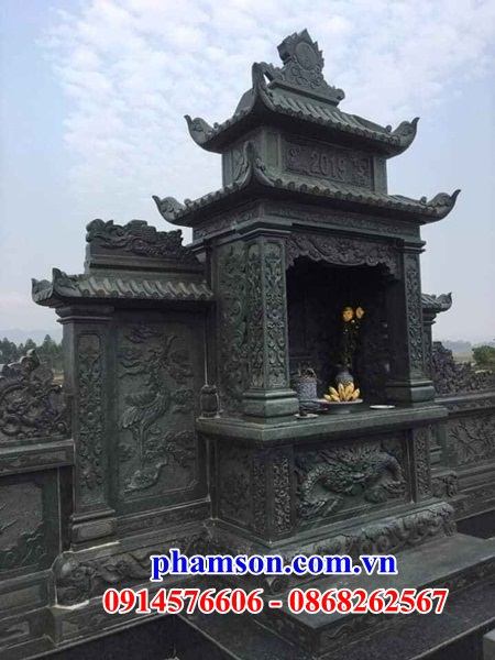 Lăng mộ cao cấp bằng đá xanh rêu tự nhiên nguyên khối đẹp tại Hà Tĩnh