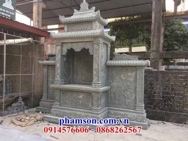Lăng mộ nghĩa trang gia đình bằng đá xanh rêu khối bán báo giá đẹp tại Quảng Bình