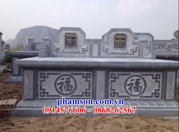 Mẫu khu lăng mộ đôi khu nghĩa trang gia đình dòng họ bằng đá mỹ nghệ Ninh Bình