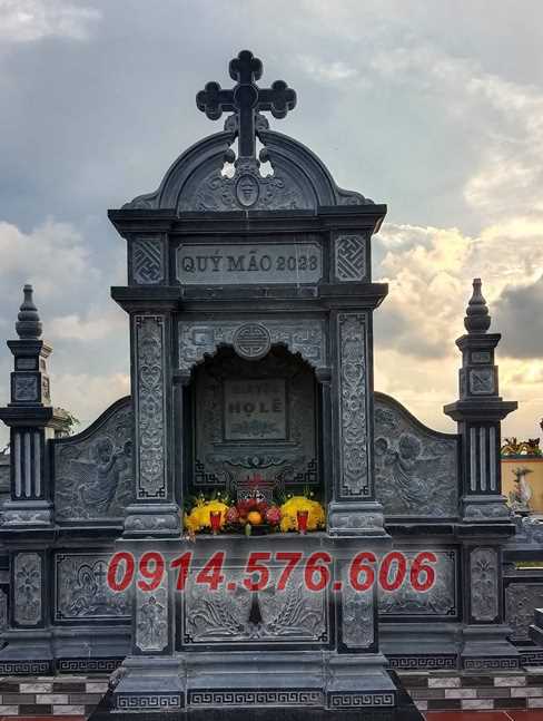 Mẫu lăng mộ công giáo đạo thiên chúa đá đẹp bán tiền giang 62  mồ mả đá đôi tại TG