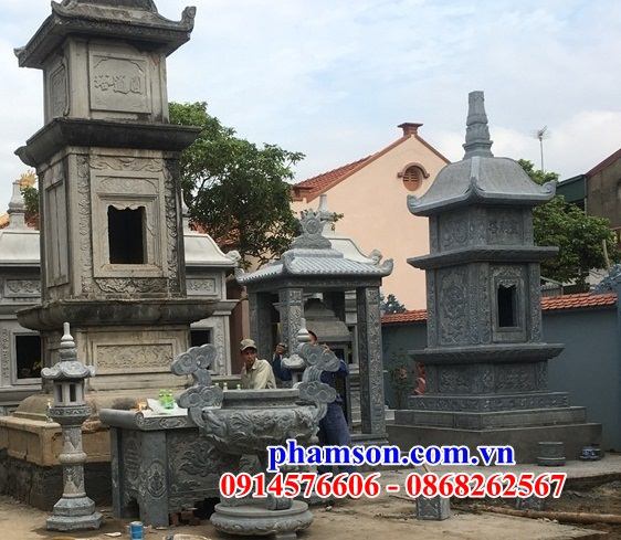 Mẫu lăng mộ tháp cất để tro cốt gia đình bằng đá mỹ nghệ Ninh Bình