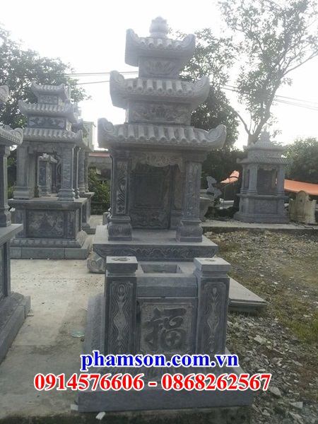 Mẫu mộ có mái che ba mái đao bằng đá mỹ nghệ Ninh Bình đẹp