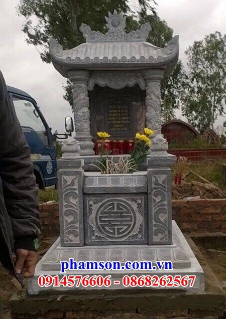 Mẫu mộ đá xanh Thanh Hóa một mái thiết kế theo phong thủy đẹp