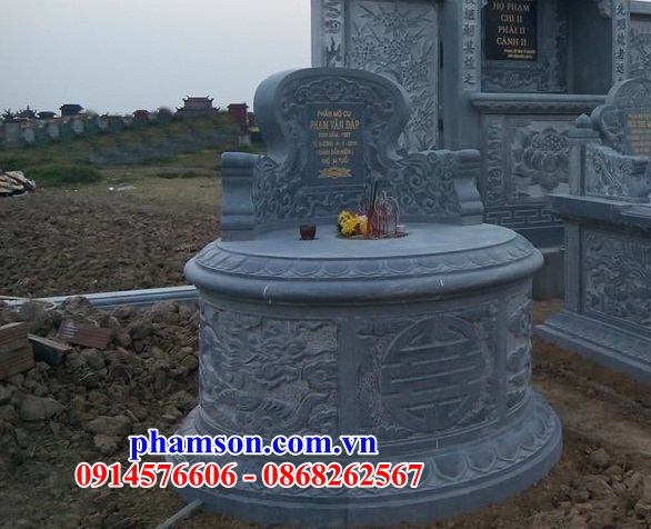 Mẫu mộ tròn xây sẵn bằng đá mỹ nghệ Ninh Bình đẹp