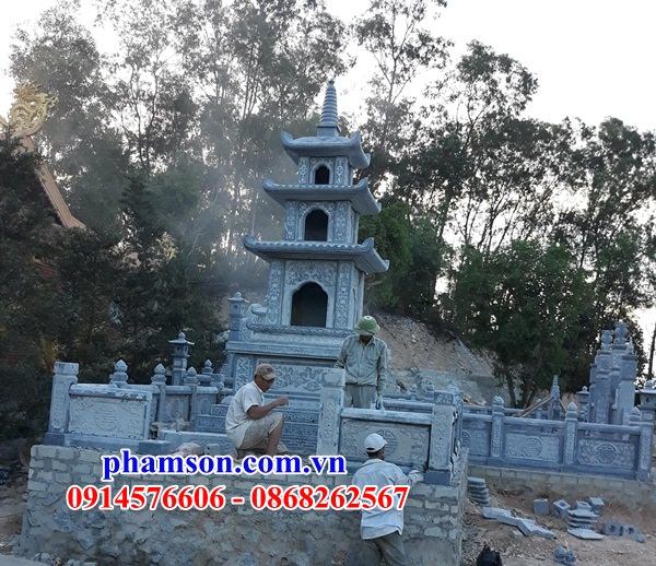Tháp mộ bằng đá xanh Ninh Bình đẹp nhất hiện nay