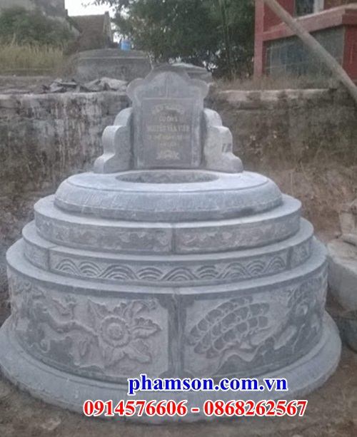 Thiết kế lăng mộ hình tròn bằng đá cất để tro hài cốt hỏa táng đẹp