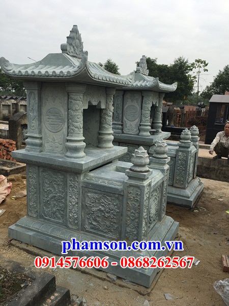 Thiết kế mộ đá xanh rêu phong thủy bán tại Tiền Giang
