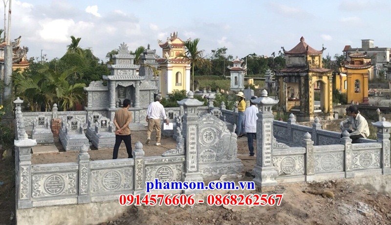 Xây 29 khu lăng mộ bằng đá tự nhiên nguyên khối đẹp gia đình ông bà bố mẹ bán Điện Biên