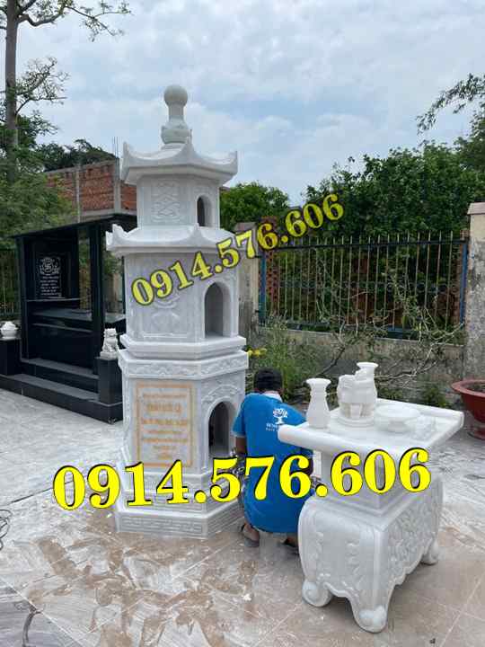 Tháp Để Tro Cốt , Tháp Đựng Tro Cốt, Tháp Để Tro Cốt Nhỏ , Tháp Phật Giáo, Bảo Tháp Phật Giáo ,Tháp Lục Giác , Tháp Bát Giác, Tháp Lưu Giữ Tro Cốt, Tháp Đá Trắng Vàng Xanh