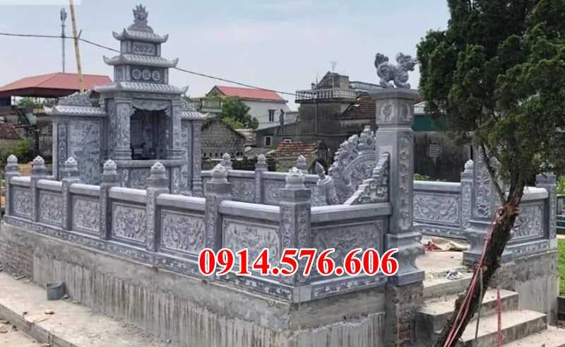 07 Mẫu hàng tường rào lan can mộ đá tự nhiên một mái đẹp Hà Giang