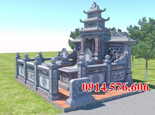 07 Mẫu mộ quây úp chụp chôn tươi đá tự nhiên một mái đẹp Hà Giang