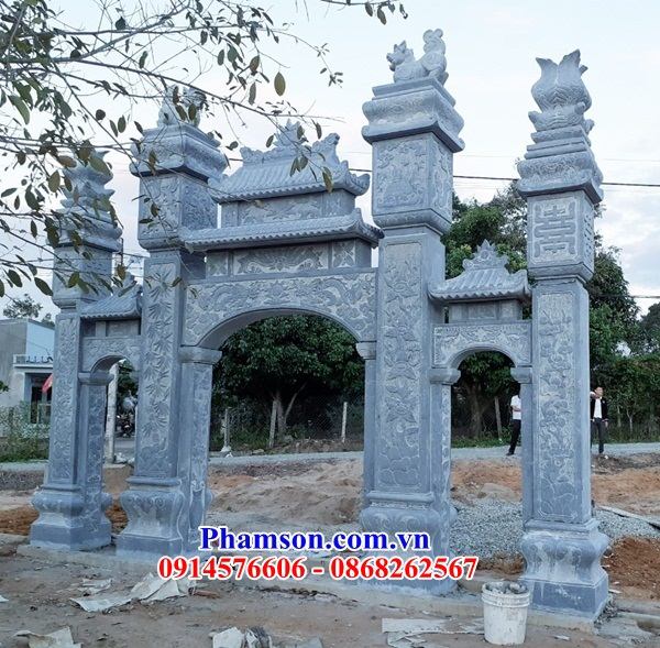 100 Mẫu cổng trụ biểu đình chùa bằng đá trạm khắc hoa văn sắc xảo