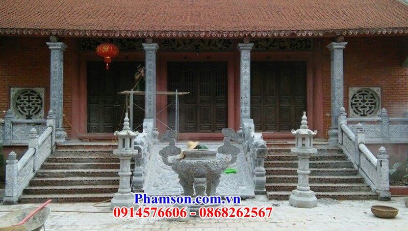 109 Mẫu cột đèn nhà thờ họ đình chùa bằng đá xanh Thanh Hóa