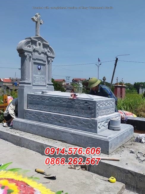 11 Mộ công giáo bằng đá xanh đẹp Hà Giang - giá bán 24.05.2024