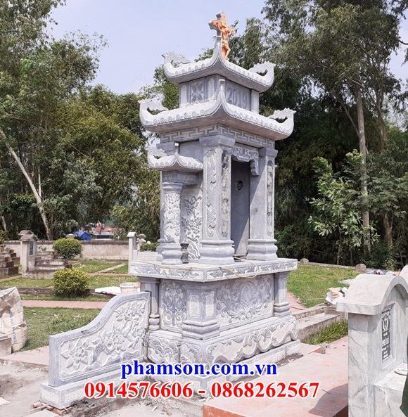 11 Mộ đạo công giáo thiên chúa bằng đá xanh thanh hóa hiện đại đẹp bán tại Hà Giang