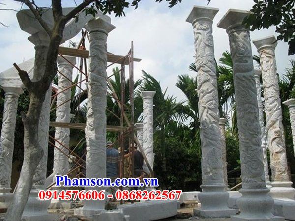 111 Mẫu cột tròn nhà thờ đình chùa bằng đá mỹ nghệ Ninh Bình nguyên khối đẹp