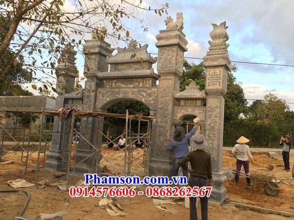116 Mẫu cổng tam quan đình đền chùa bằng đá khối ninh bình đẹp