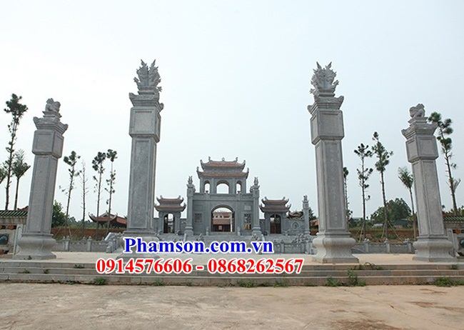 116 Mẫu cổng tam quan đình đền chùa bằng đá thiết kế hiện đại đẹp