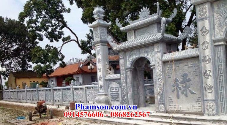 118 Những mẫu cổng đình đền chùa đẹp bằng đá chạm khắc hoa văn tinh xảo