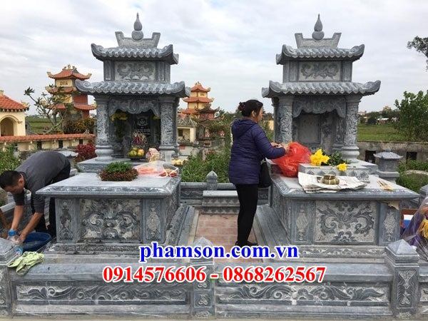 12 Mộ hiện đại hai mái bằng đá ninh bình đẹp bán tại Quảng Ninh