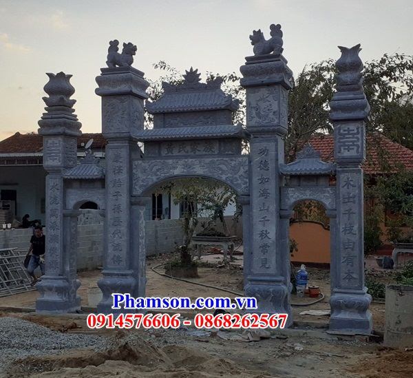 120 Mẫu cổng làng cổng chào đẹp bằng đá khối thanh hóa