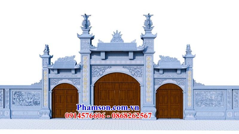 120 Mẫu cổng làng cổng chào đẹp bằng đá thiết kế 3D đẹp