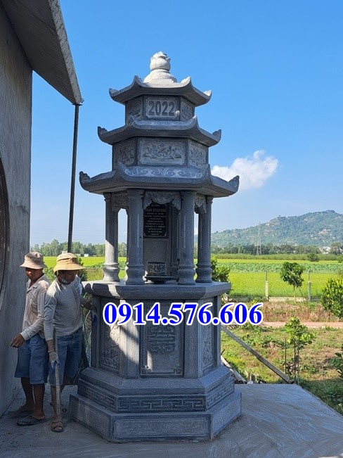 16 Mẫu mộ hình bát giác tháp tro cốt bằng đá đẹp Ninh Bình
