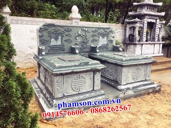 19 Mộ đá xanh cao cấp đôi gia đình để cất đựng lọ hũ hộp tro cốt đẹp bán tại Đồng Tháp