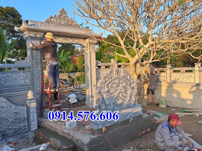 21 Mẫu cuốn thư bình phong mộ đá nguyên khối đẹp tại Quảng Trị